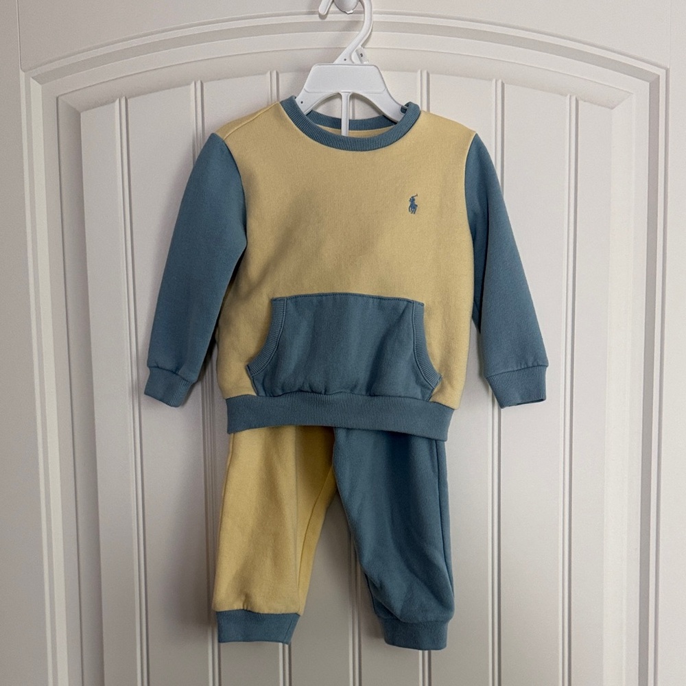 Ralph Lauren - Toddler Two-Tone Sweatshirt, Jogger Set